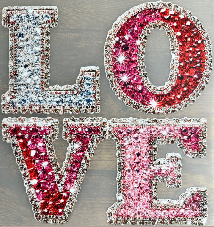 Faux Rhinestone "LOVE" DTF Transfer