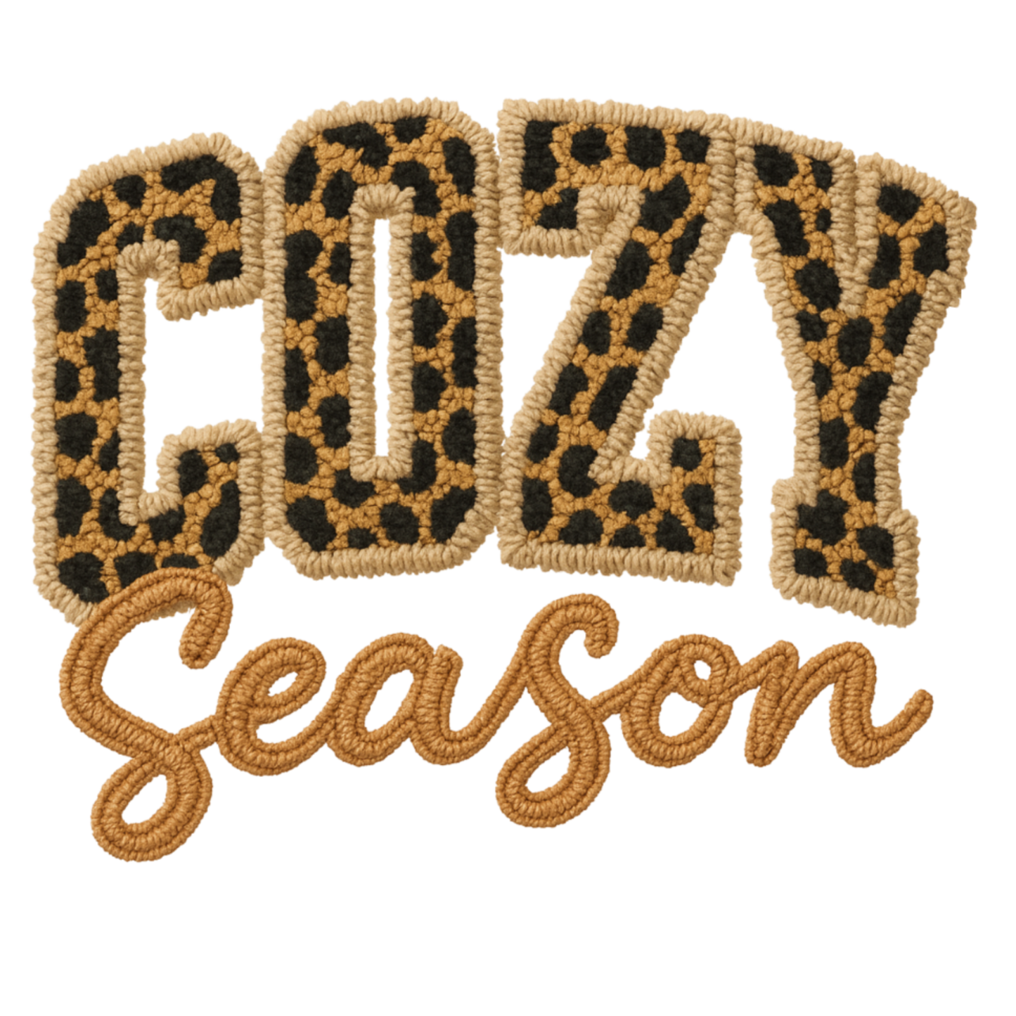 Faux Embroidered "COZY SEASON" DTF Transfer