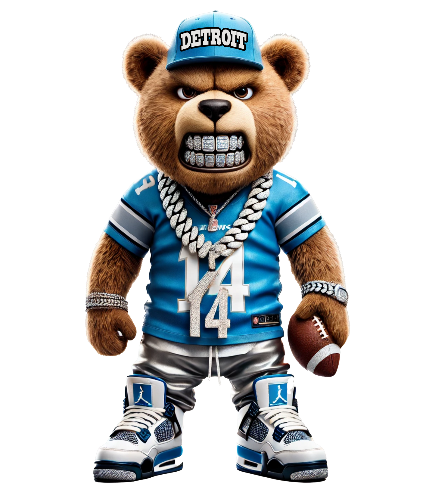Detroit Lions Teddy Bear DTF Transfer