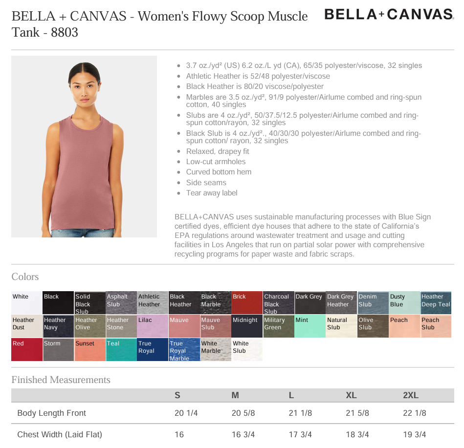 Bella + Canvas - Women's Flowy Scoop Muscle Tank