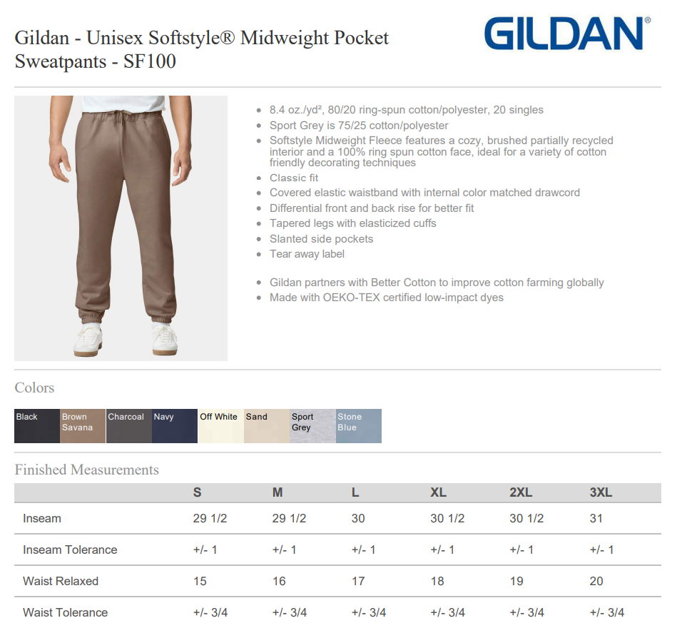 Gildan - Unisex Softstyle Midweight Pocket Sweatpants
