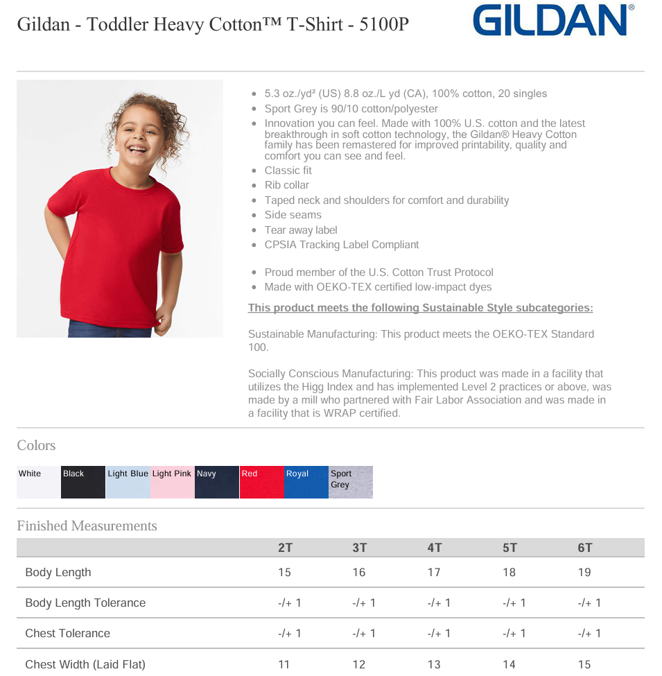 Gildan - Toddler Heavy Cotton T-shirt