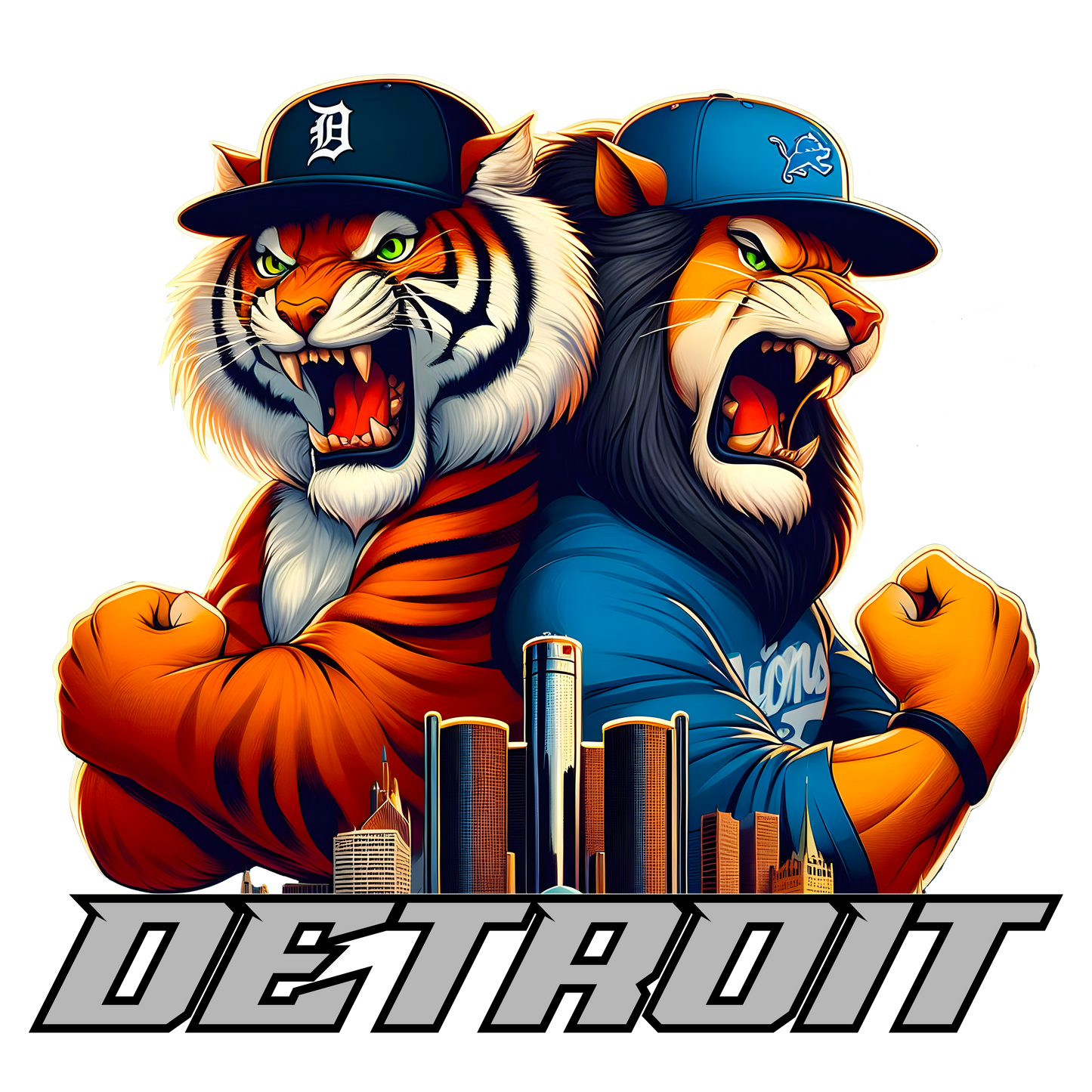 Detroit Tigers and Lions DTF Transfer