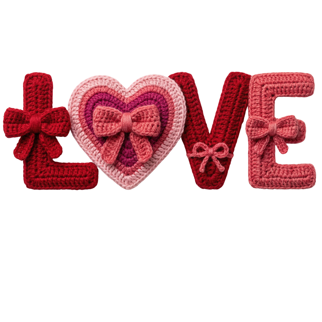 Faux Yarn "LOVE" DTF Transfer