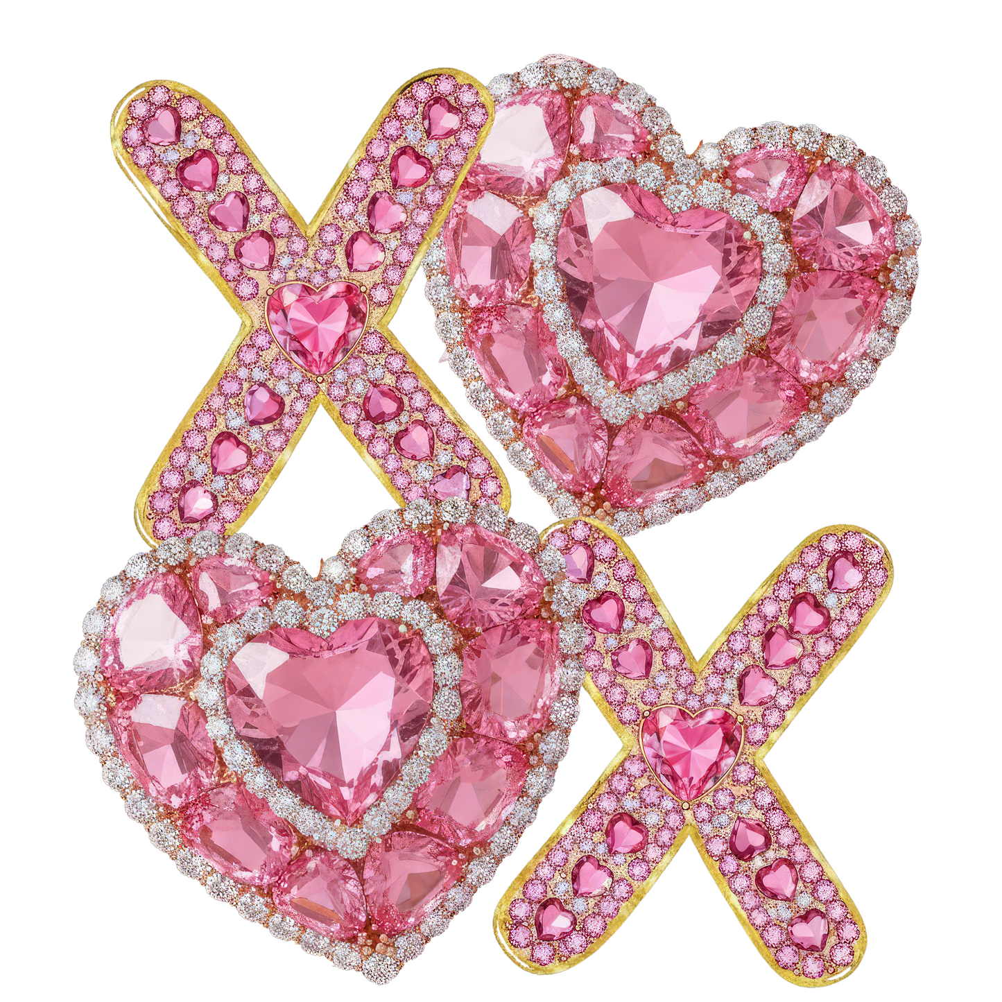 Faux Rhinestone Love "XOXO" DTF Transfer