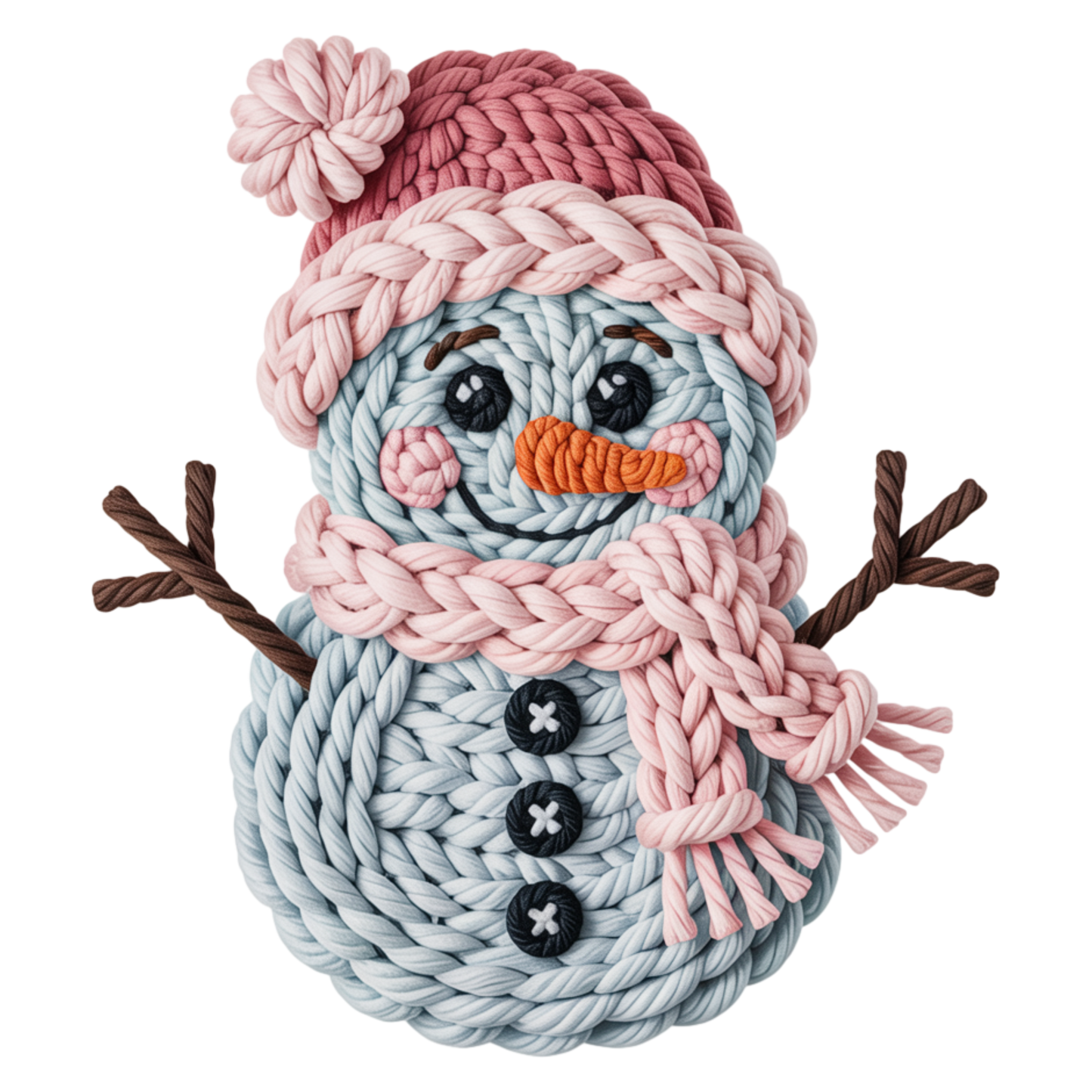 Faux Yarn Snowman DTF Transfer
