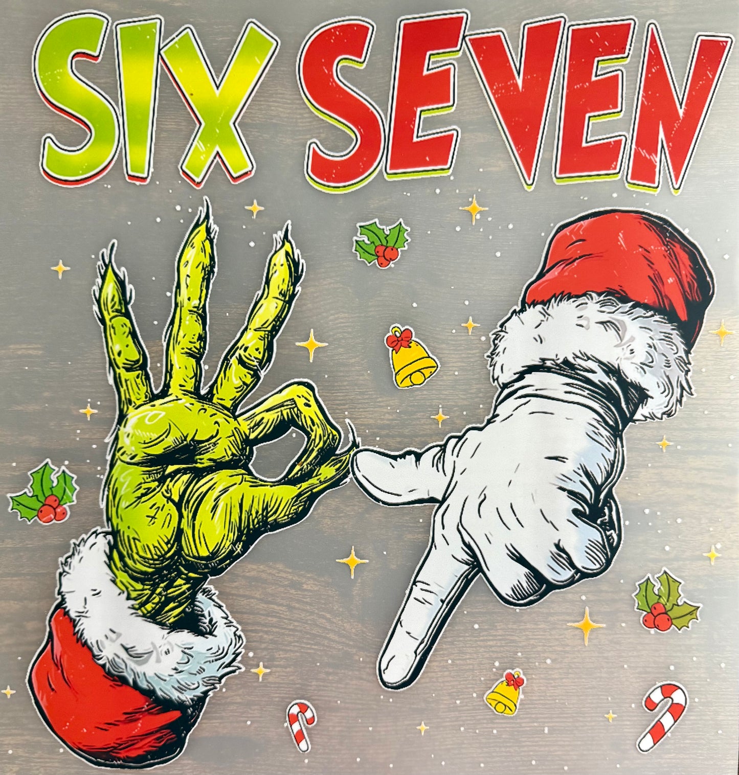 Six, Seven Christmas DTF Transfer