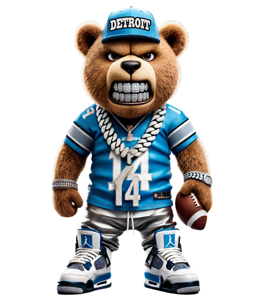 Detroit Lions Teddy Bear DTF Transfer