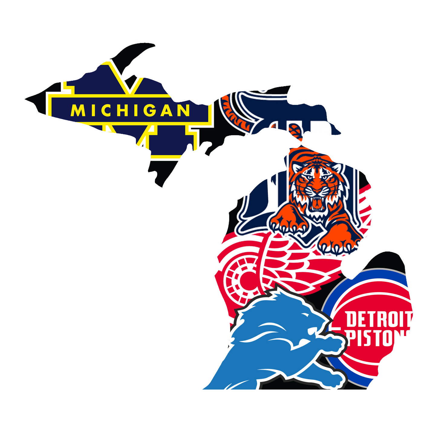 Michigan Map DTF Transfer