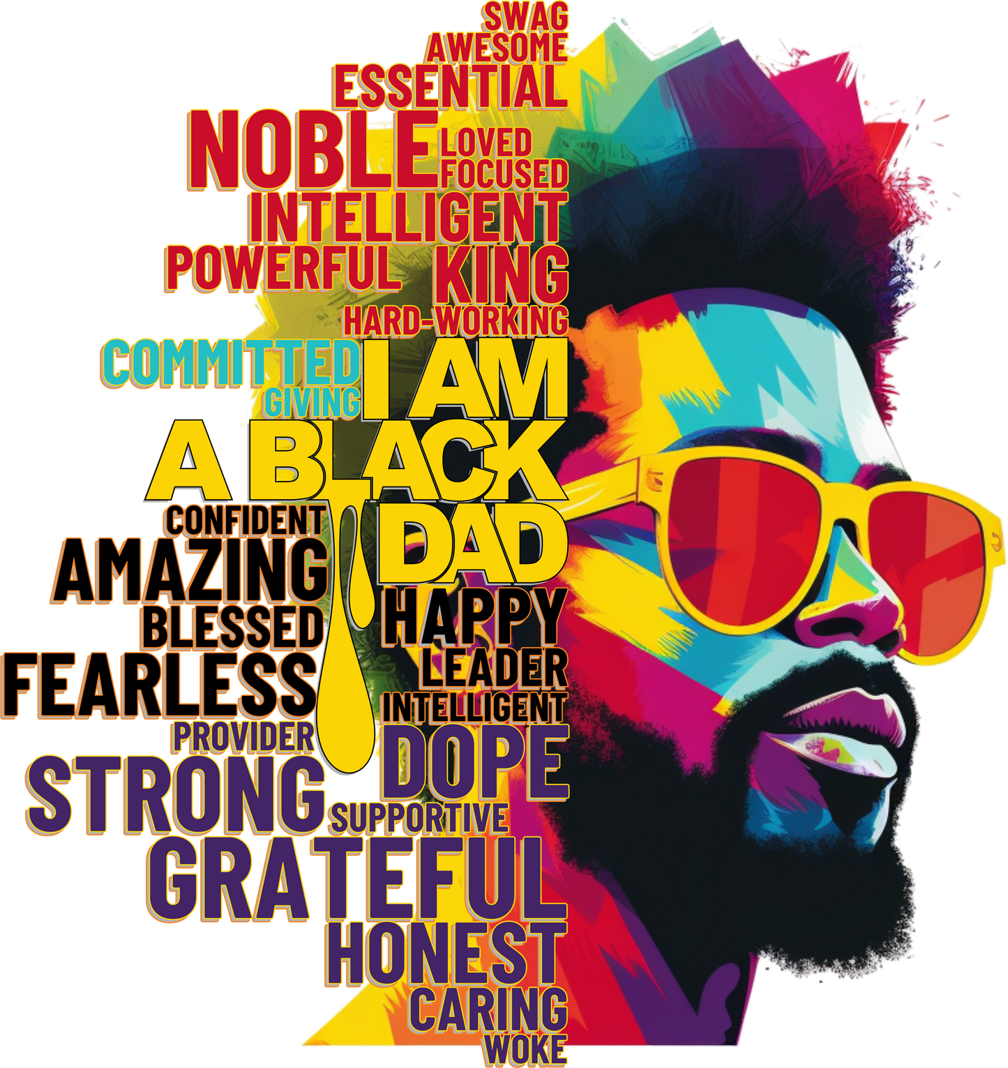 "PROUD BLACK DAD" DTF Transfer