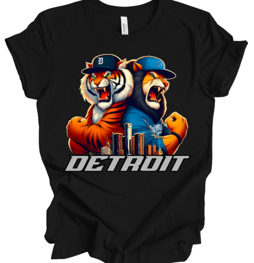 "Detroit TIgers + Lions" T-shirt