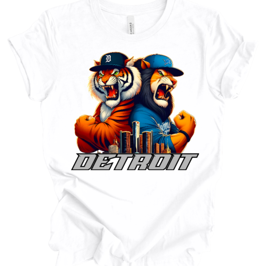 "Detroit TIgers + Lions" T-shirt
