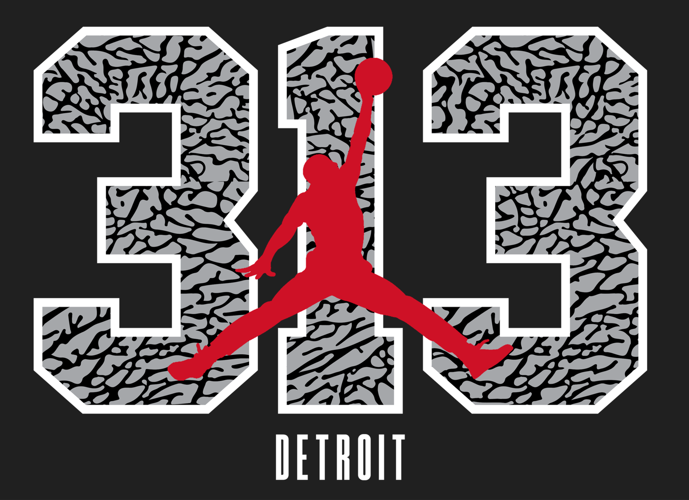 Detroit Air Jordan 313 DTF Transfer T-Shirt