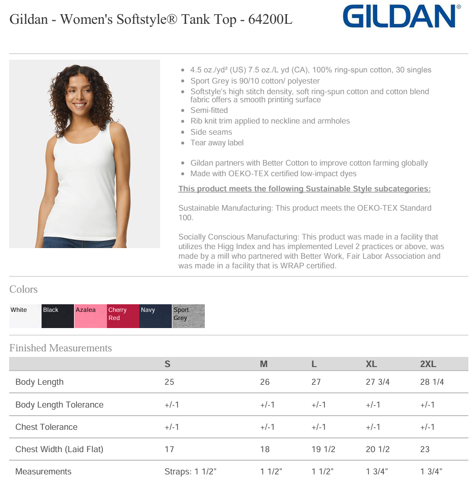 Gildan - Women's Softstyle Tank Top