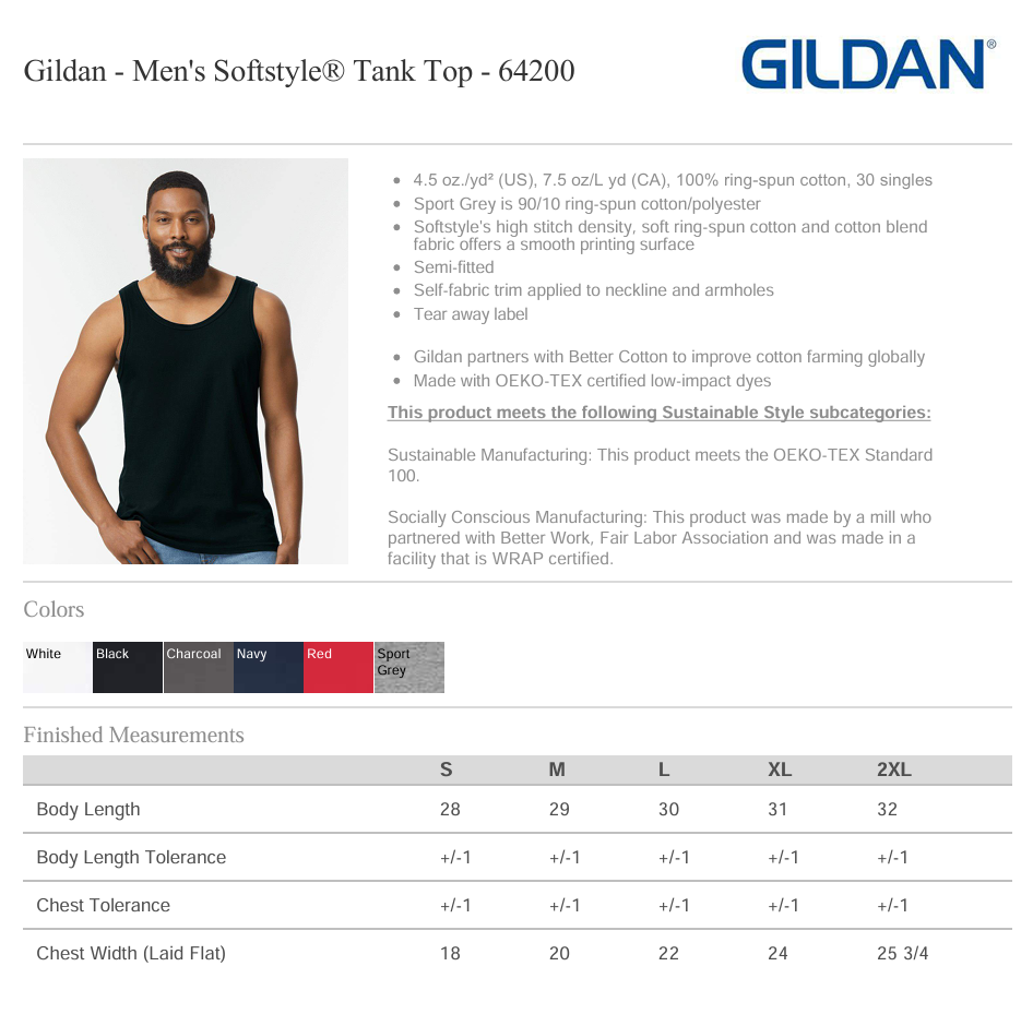 Gildan - Men's Softstyle Tank Top