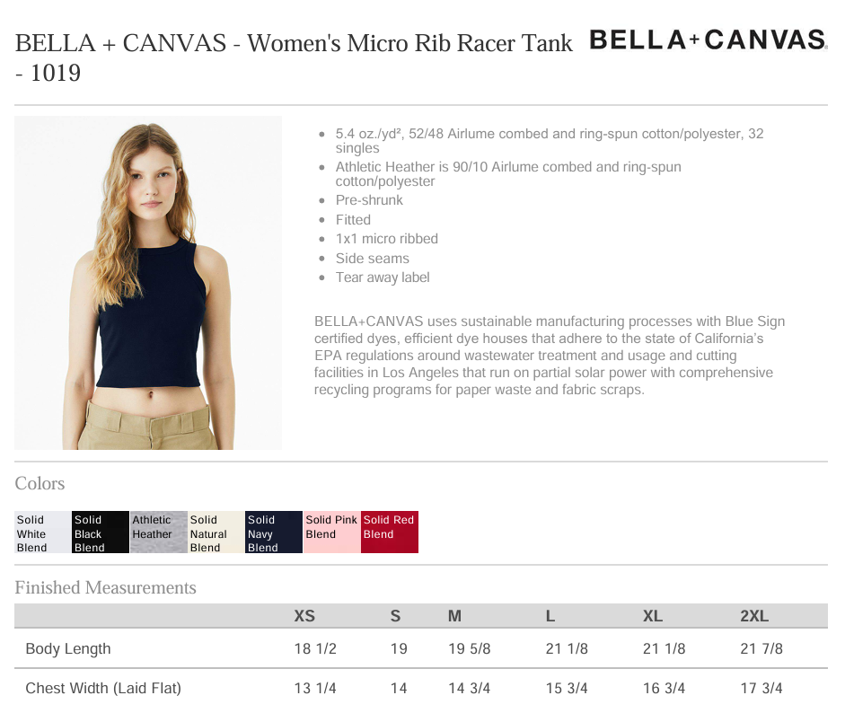 Bella + Canvas - Women's Micro Rib Racer Tank