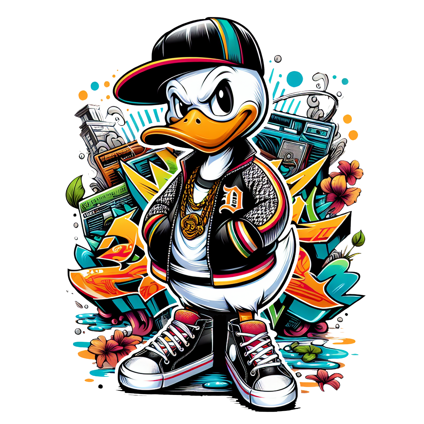 Duck Graffiti Detroit Hip Hop Streetwear Graffiti DTF Transfer