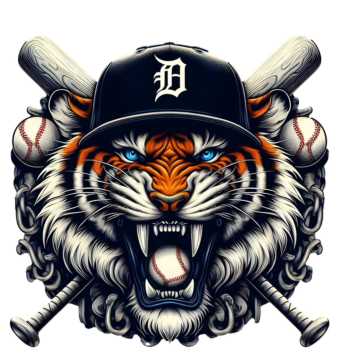 Detroit Tigers Urban Design Baseball Animal DTF Transfer
