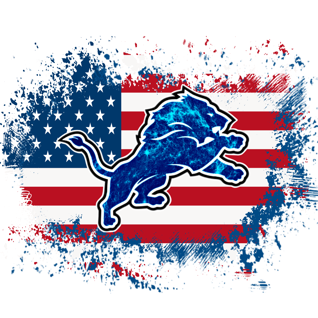 Detroit Lions/American Flag DTF Transfer
