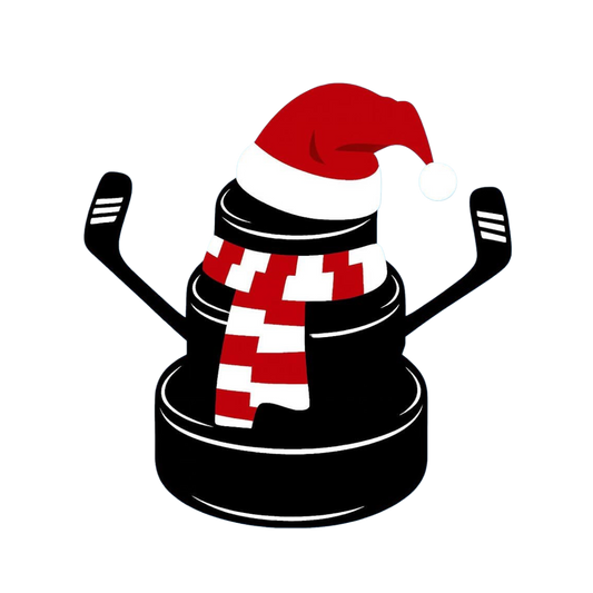 Christmas Hockey Puck Snowman DTF Transfer
