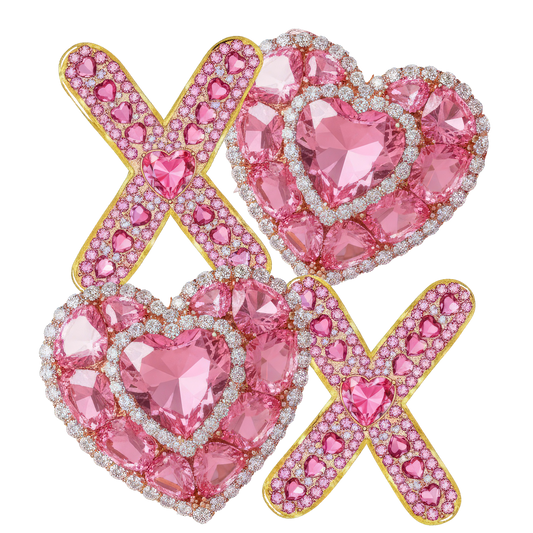 Faux Rhinestone Love "XOXO" DTF Transfer