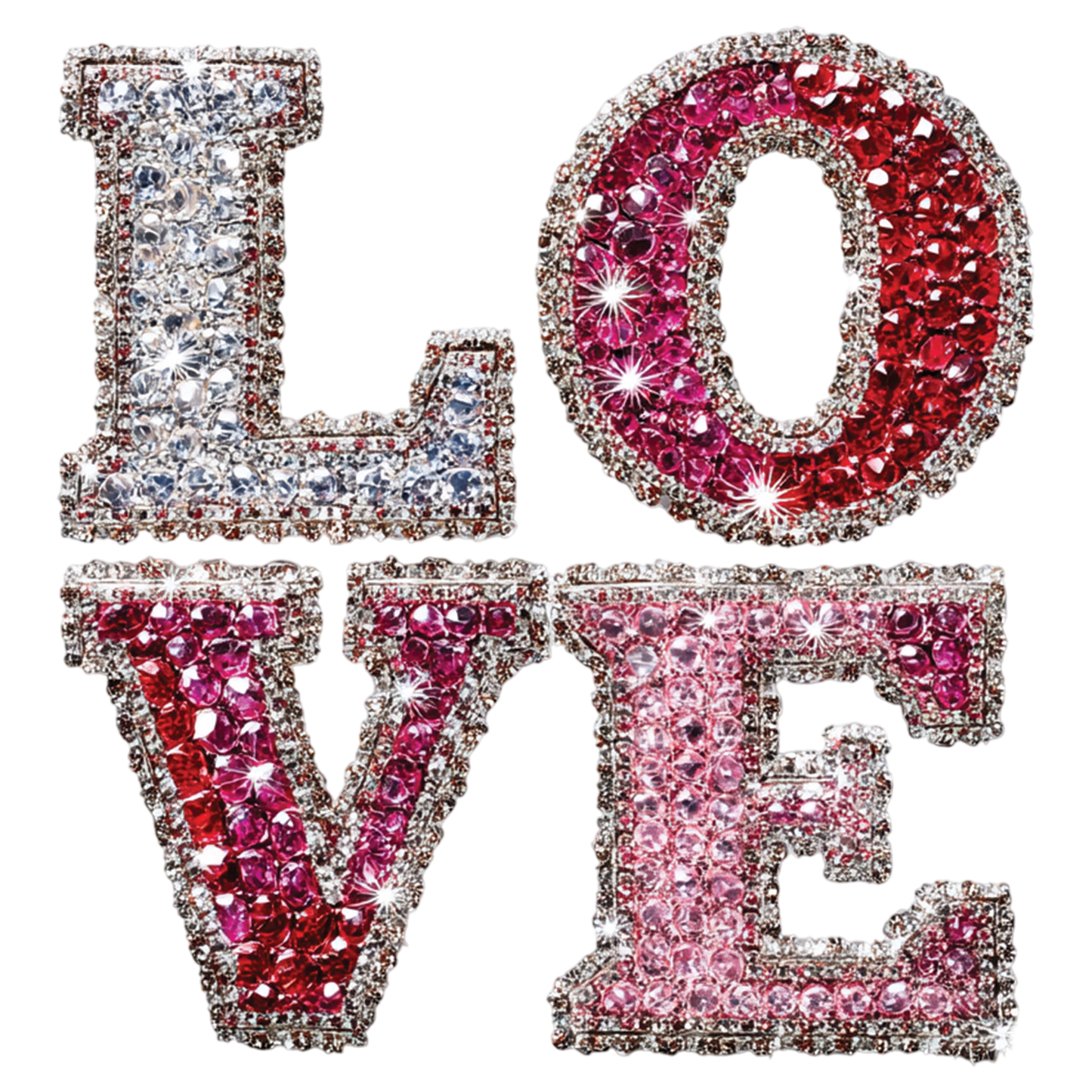 Faux Rhinestone "LOVE" DTF Transfer