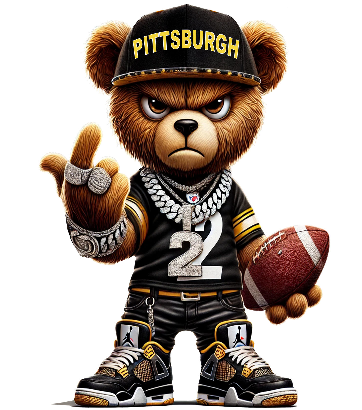 Pittsburgh Steelers Hip Hop Streetwear Bear