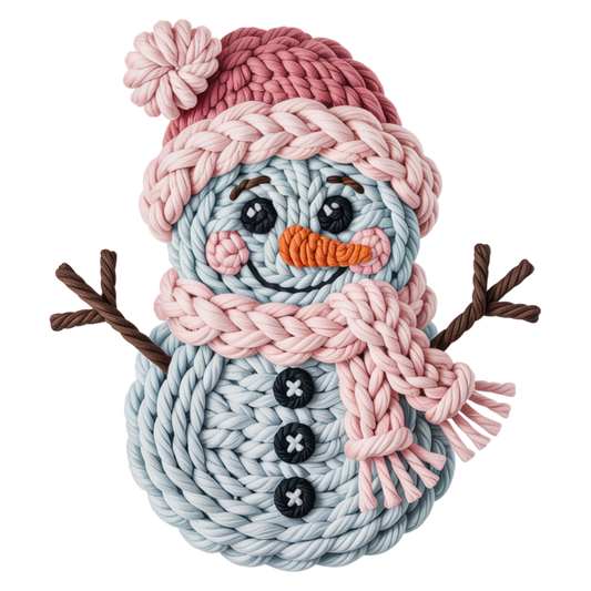 Faux Yarn Snowman DTF Transfer